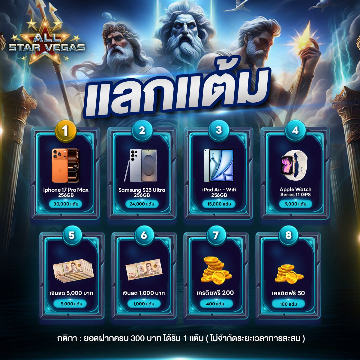 แลกแต้มรับของรางวัลสุดพิเศษ